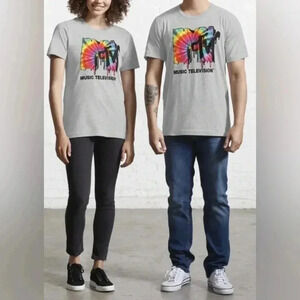🆕MTV Retro Men Rainbow Tie Dye Spiral
Logo Graphic T-Shirt M🆕